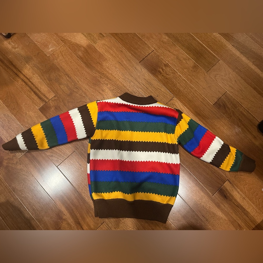 Brown and Blue Striped Knit Sweater - Picture 3 of 4